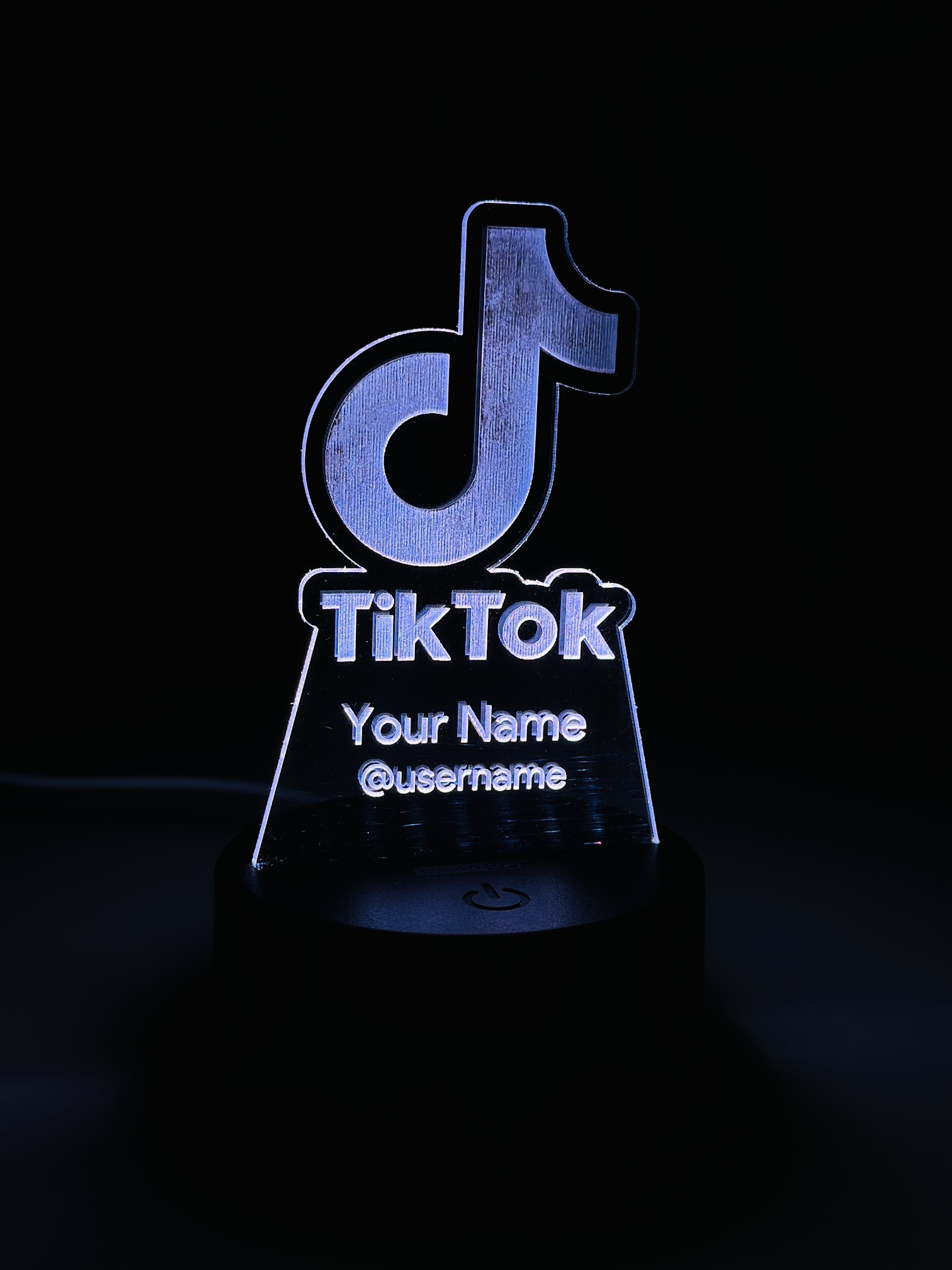 Customizable Multicolor Acrylic Night Lamp – TikTok Edition – White